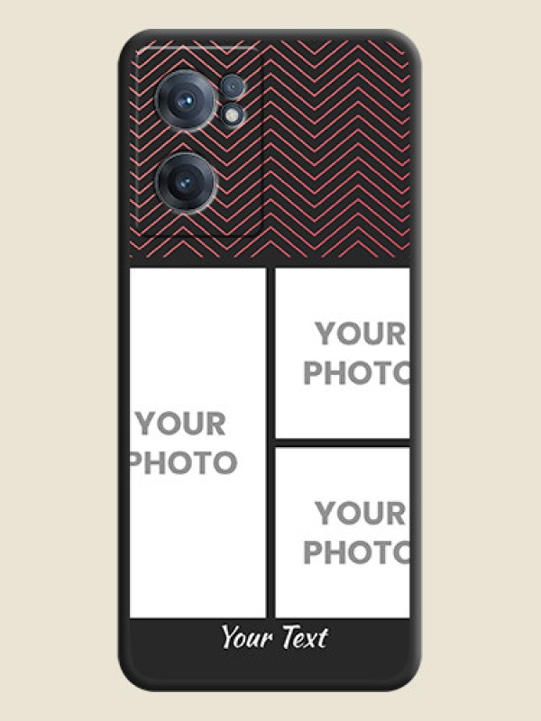 Custom Wave Pattern with 3 Image Holder on Space Black Custom Soft Matte Back Cover - OnePlus Nord CE 2 5G - alternate view