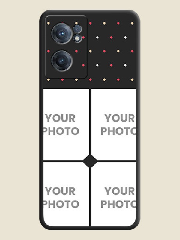 Custom Multicolor Dotted Pattern with 4 Image Holder on Space Black Custom Soft Matte Phone Cases - OnePlus Nord CE 2 5G - alternate view