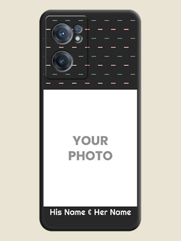 Custom Line Pattern Design with Text on Space Black Custom Soft Matte Phone Back Cover - OnePlus Nord CE 2 5G - alternate view