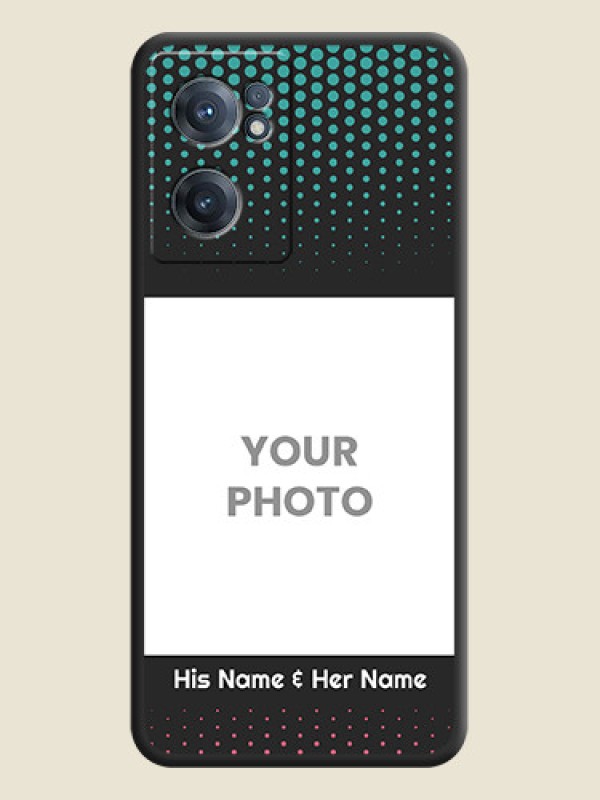 Custom Faded Dots with Grunge Photo Frame and Text on Space Black Custom Soft Matte Phone Cases - OnePlus Nord CE 2 5G - alternate view