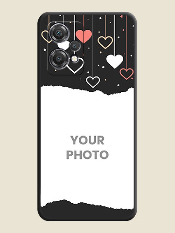 Custom Love Hangings with Splash Wave Picture on Space Black Custom Soft Matte Phone Back Cover - OnePlus Nord CE 2 Lite 5G - alternate view