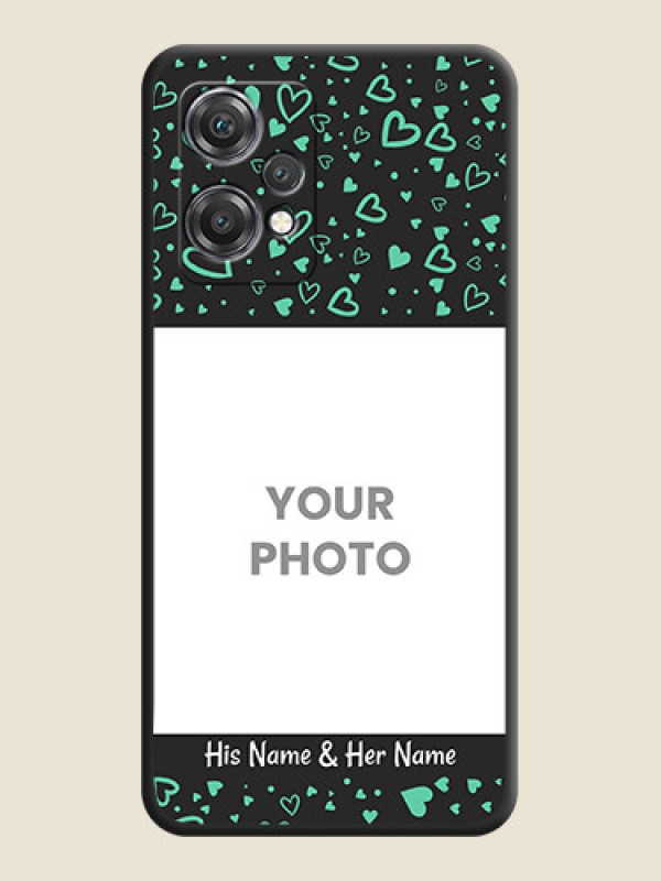 Custom Sea Green Indefinite Love Pattern on Photo on Space Black Soft Matte Mobile Cover - OnePlus Nord CE 2 Lite 5G - alternate view