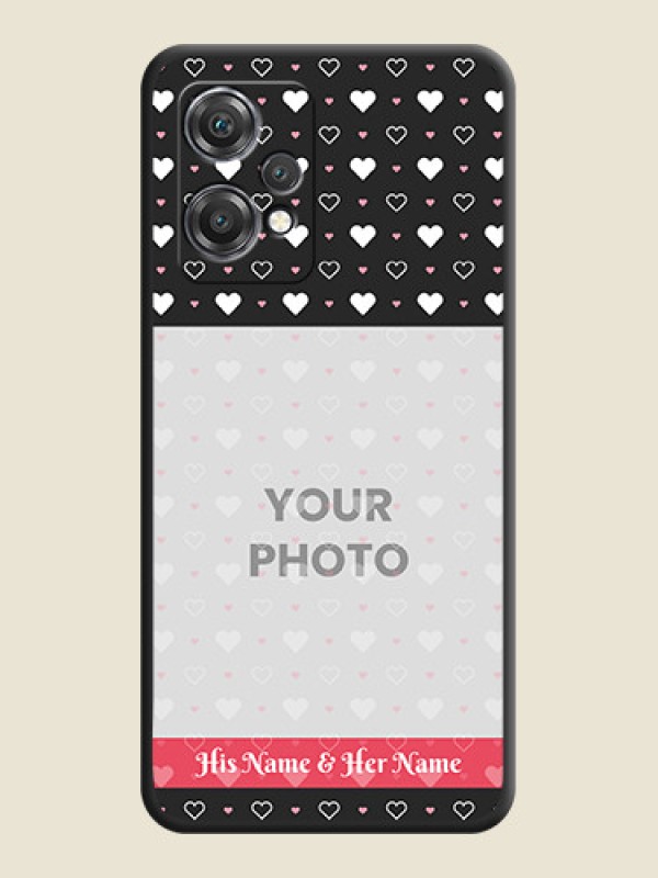 Custom White Color Love Symbols with Text Design on Photo on Space Black Soft Matte Phone Cover - OnePlus Nord CE 2 Lite 5G - alternate view