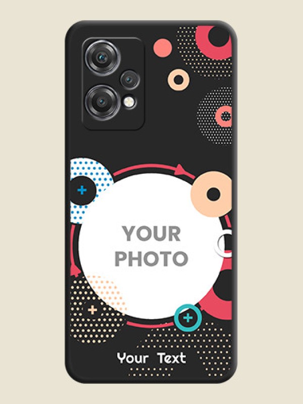 Custom Multicoloured Round Image on Personalised Space Black Soft Matte Cases - OnePlus Nord CE 2 Lite 5G - alternate view
