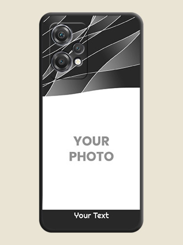 Custom Mixed Wave Lines on Photo on Space Black Soft Matte Mobile Cover - OnePlus Nord CE 2 Lite 5G - alternate view