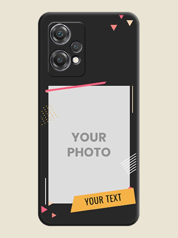 Custom Photo Frame with Triangle Small Dots on Photo on Space Black Soft Matte Back Cover - OnePlus Nord CE 2 Lite 5G - alternate view