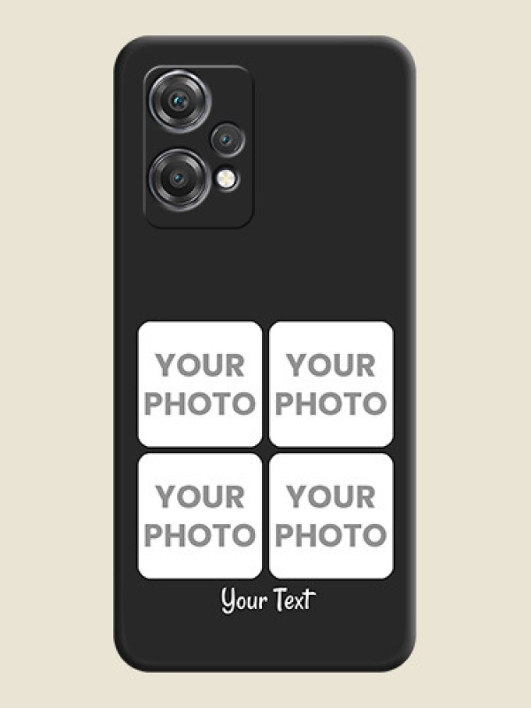 Custom Floral Art with 6 Image Holder on Photo on Space Black Soft Matte Mobile Case - OnePlus Nord CE 2 Lite 5G - alternate view