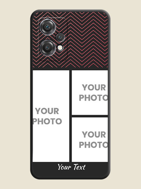 Custom Wave Pattern with 3 Image Holder on Space Black Custom Soft Matte Back Cover - OnePlus Nord CE 2 Lite 5G - alternate view
