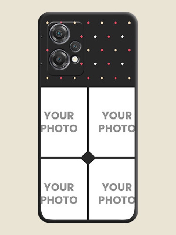 Custom Multicolor Dotted Pattern with 4 Image Holder on Space Black Custom Soft Matte Phone Cases - OnePlus Nord CE 2 Lite 5G - alternate view