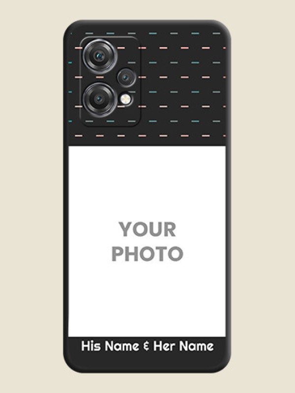 Custom Line Pattern Design with Text on Space Black Custom Soft Matte Phone Back Cover - OnePlus Nord CE 2 Lite 5G - alternate view