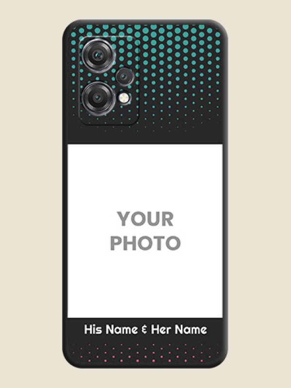 Custom Faded Dots with Grunge Photo Frame and Text on Space Black Custom Soft Matte Phone Cases - OnePlus Nord CE 2 Lite 5G - alternate view