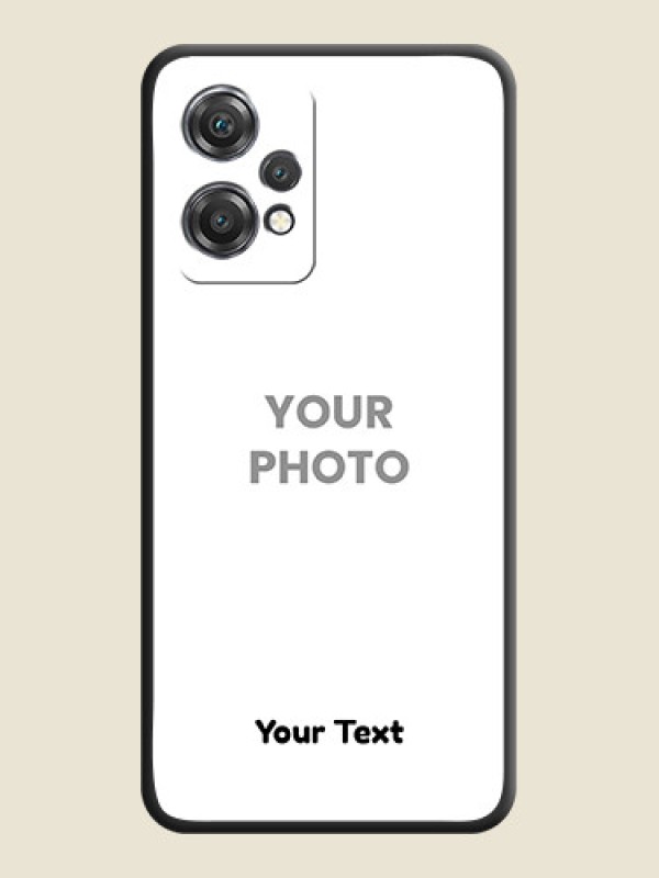 Custom Full Single Pic Upload With Text On Space Black Personalized Soft Matte Phone Covers -Oneplus Nord Ce 2 Lite 5G - alternate view