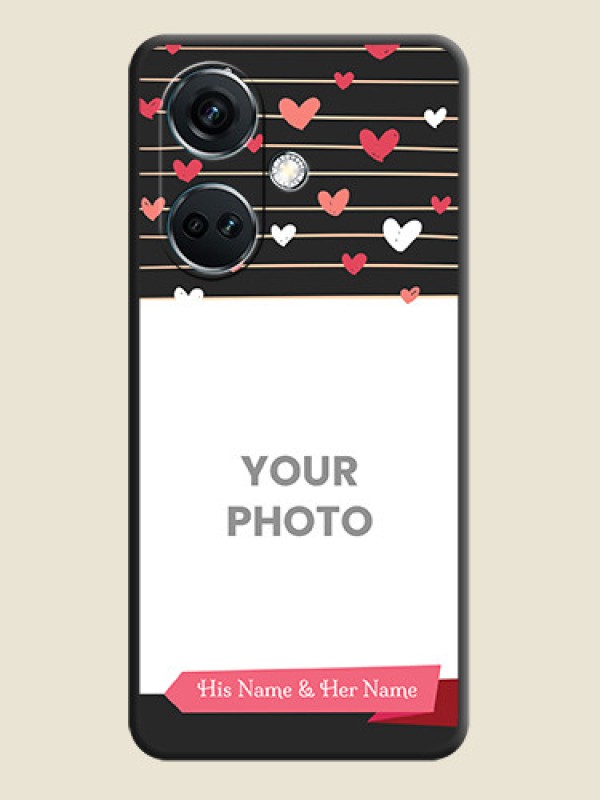 Custom Love Pattern with Name on Pink Ribbon - Photo on Space Black Soft Matte Back Cover - OnePlus Nord CE 3 5G - alternate view