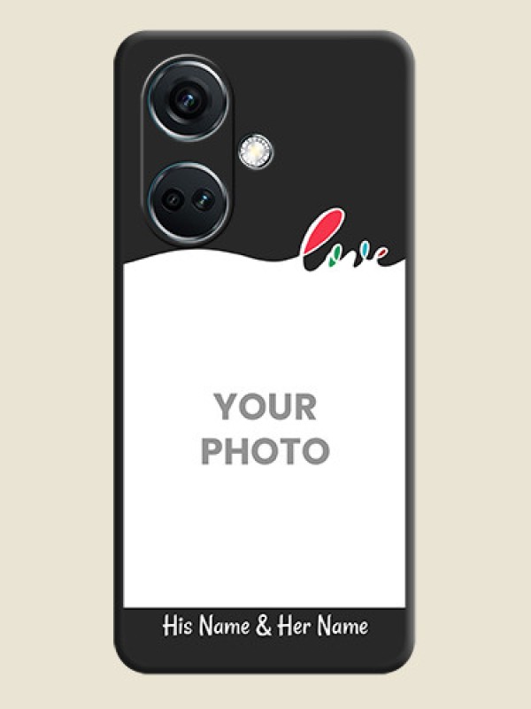 Custom Fall in Love Pattern with Picture - Photo on Space Black Soft Matte Mobile Case - OnePlus Nord CE 3 5G - alternate view