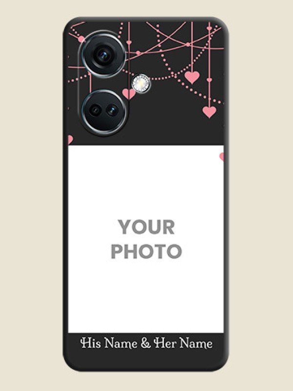 Custom Pink Love Hangings with Text on Space Black Custom Soft Matte Back Cover - OnePlus Nord CE 3 5G - alternate view