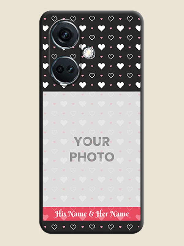 Custom White Color Love Symbols with Text Design - Photo on Space Black Soft Matte Phone Cover - OnePlus Nord CE 3 5G - alternate view