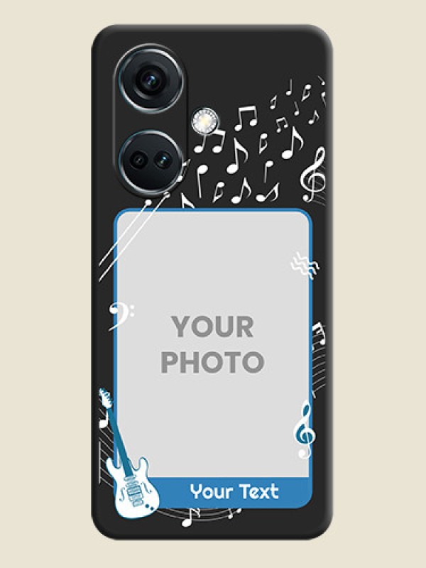 Custom Musical Theme Design with Text - Photo on Space Black Soft Matte Mobile Case - OnePlus Nord CE 3 5G - alternate view
