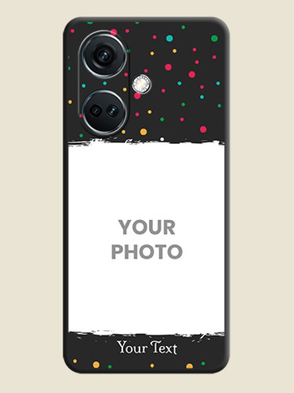 Custom Multicolor Dotted Pattern with Text on Space Black Custom Soft Matte Phone Back Cover - OnePlus Nord CE 3 5G - alternate view