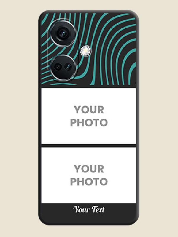 Custom Wave Pattern with 2 Image Holder on Space Black Personalized Soft Matte Phone Covers - OnePlus Nord CE 3 5G - alternate view