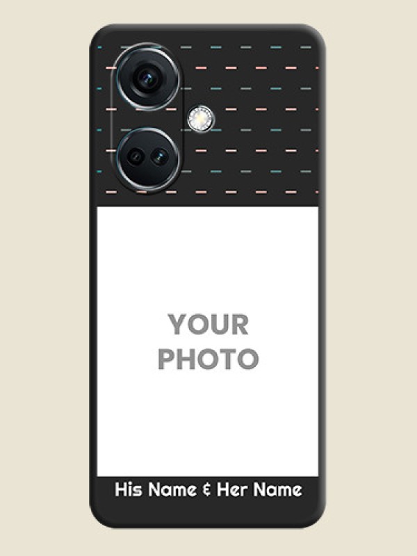 Custom Line Pattern Design with Text on Space Black Custom Soft Matte Phone Back Cover - OnePlus Nord CE 3 5G - alternate view