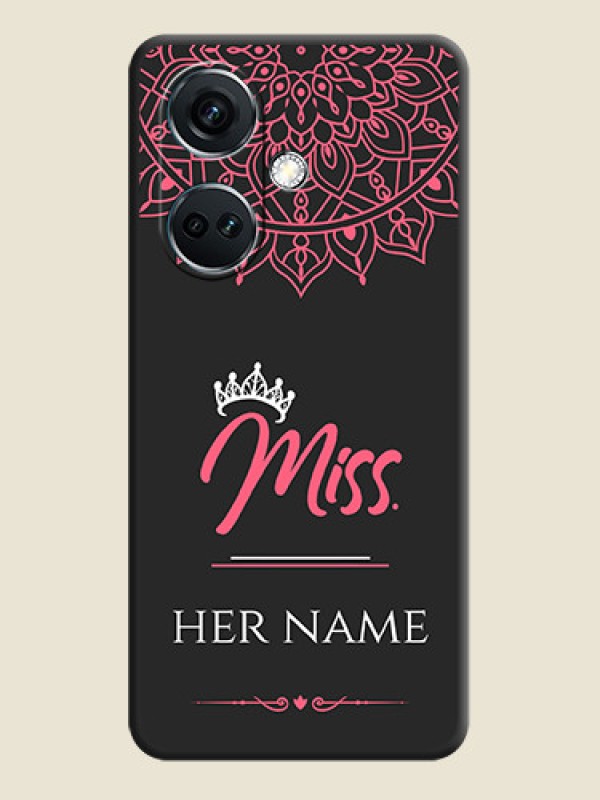 Custom Mrs Name with Floral Design on Space Black Personalized Soft Matte Phone Covers - OnePlus Nord CE 3 5G - alternate view