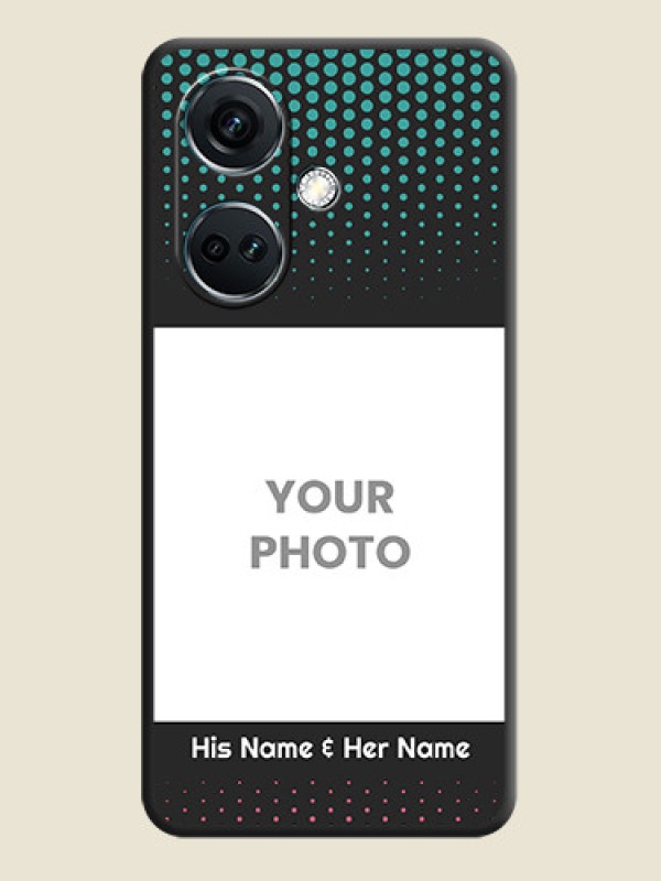 Custom Faded Dots with Grunge Photo Frame and Text on Space Black Custom Soft Matte Phone Cases - OnePlus Nord CE 3 5G - alternate view