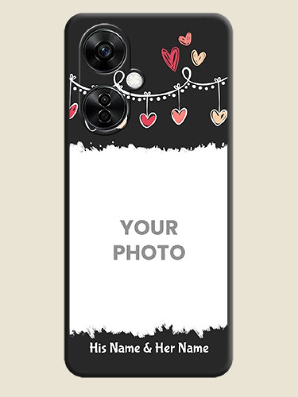 Custom Pink Love Hangings with Name on Space Black Custom Soft Matte Phone Cases - Nord CE 3 Lite 5G - alternate view