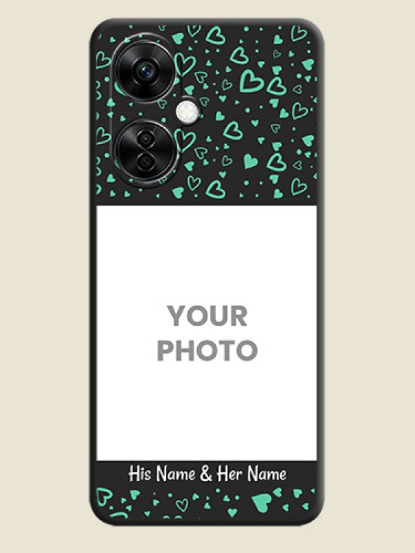 Custom Sea Green Indefinite Love Pattern on Photo on Space Black Soft Matte Mobile Cover - Nord CE 3 Lite 5G - alternate view