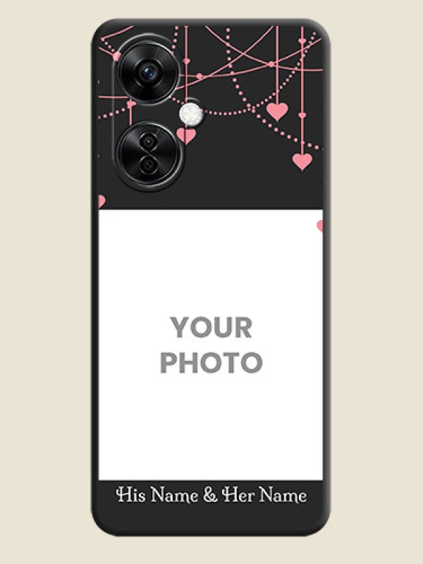 Custom Pink Love Hangings with Text on Space Black Custom Soft Matte Back Cover - Nord CE 3 Lite 5G - alternate view