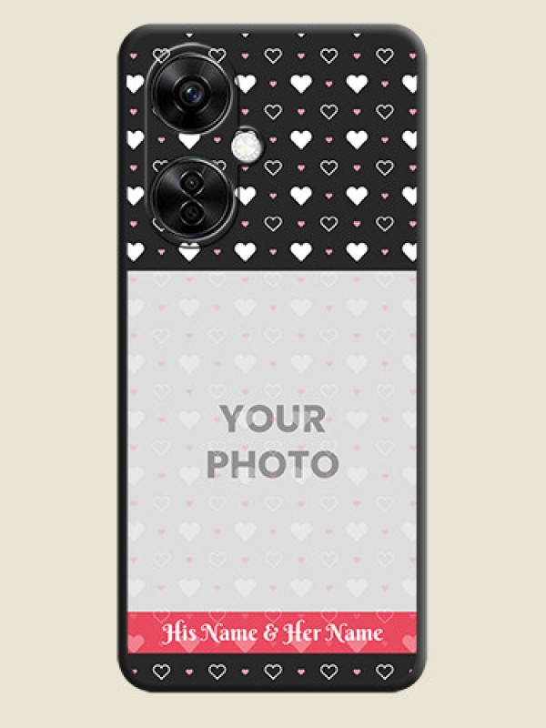 Custom White Color Love Symbols with Text Design on Photo on Space Black Soft Matte Phone Cover - Nord CE 3 Lite 5G - alternate view
