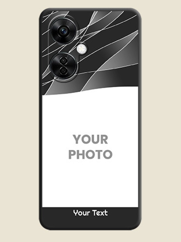 Custom Mixed Wave Lines on Photo on Space Black Soft Matte Mobile Cover - Nord CE 3 Lite 5G - alternate view