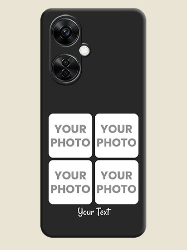 Custom Floral Art with 6 Image Holder on Photo on Space Black Soft Matte Mobile Case - Nord CE 3 Lite 5G - alternate view