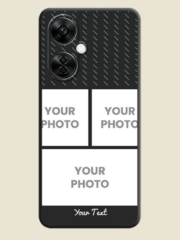 Custom Cross Dotted Pattern with 2 Image Holder  on Personalised Space Black Soft Matte Cases - Nord CE 3 Lite 5G - alternate view