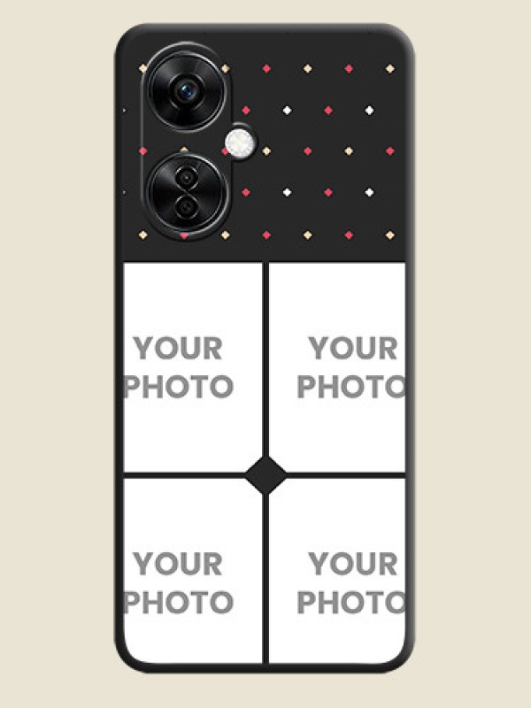 Custom Multicolor Dotted Pattern with 4 Image Holder on Space Black Custom Soft Matte Phone Cases - Nord CE 3 Lite 5G - alternate view