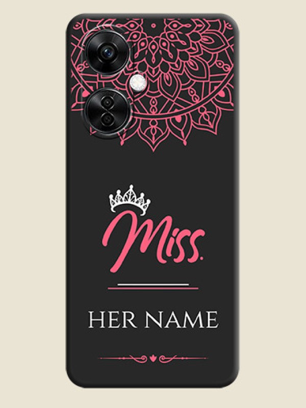 Custom Mrs Name with Floral Design on Space Black Personalized Soft Matte Phone Covers - Nord CE 3 Lite 5G - alternate view