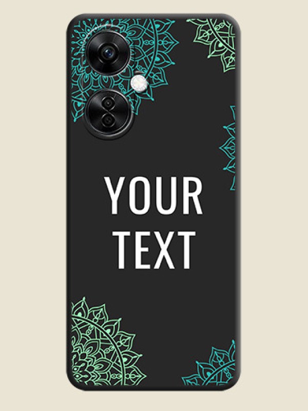 Custom Your Name with Floral Design on Space Black Custom Soft Matte Back Cover - Nord CE 3 Lite 5G - alternate view