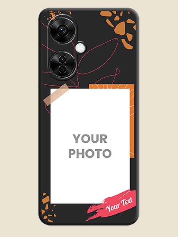 Custom Orange Photo Frame on Space Black Custom Soft Matte Phone Back Cover - Nord CE 3 Lite 5G - alternate view