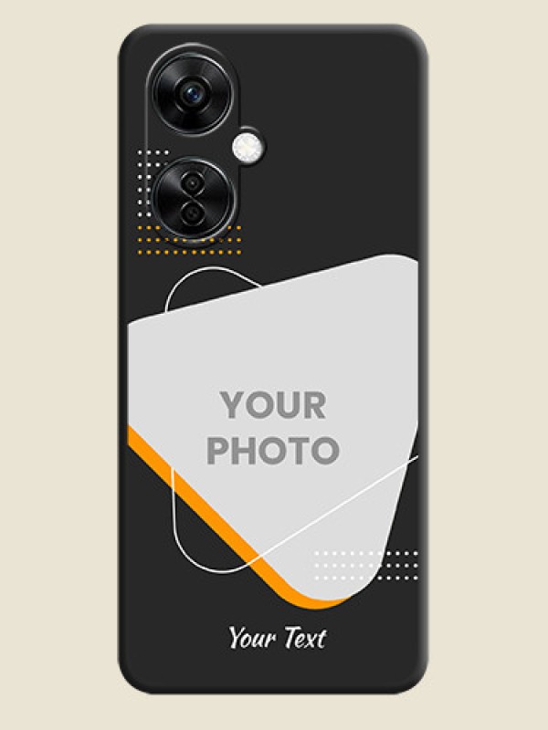 Custom Yellow Triangle on Photo on Space Black Soft Matte Phone Cover - Nord CE 3 Lite 5G - alternate view