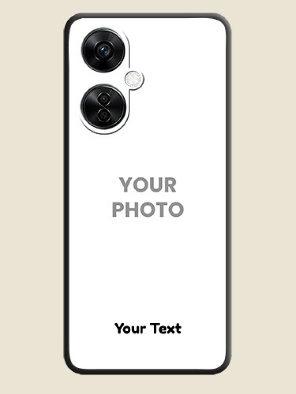 Custom Full Single Pic Upload With Text On Space Black Personalized Soft Matte Phone Covers -Oneplus Nord Ce 3 Lite 5G - alternate view