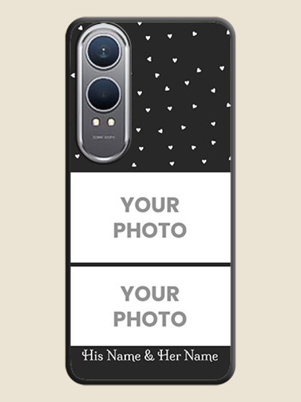 Custom Miniature Love Symbols with Name On Space Black Custom Soft Matte Mobile Back Cover - OnePlus Nord CE 4 Lite 5G - alternate view