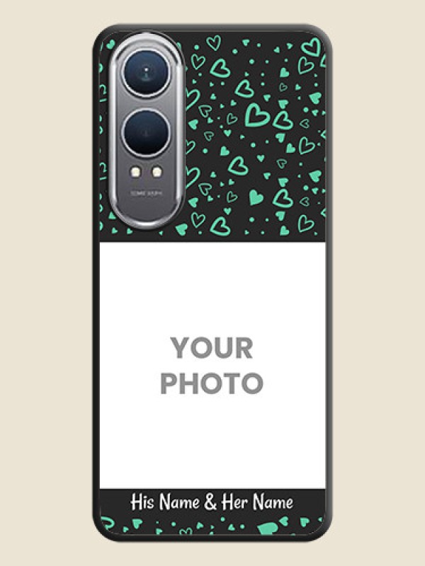 Custom Sea Green Indefinite Love Pattern on Photo On Space Black Custom Soft Matte Mobile Back Cover - OnePlus Nord CE 4 Lite 5G - alternate view