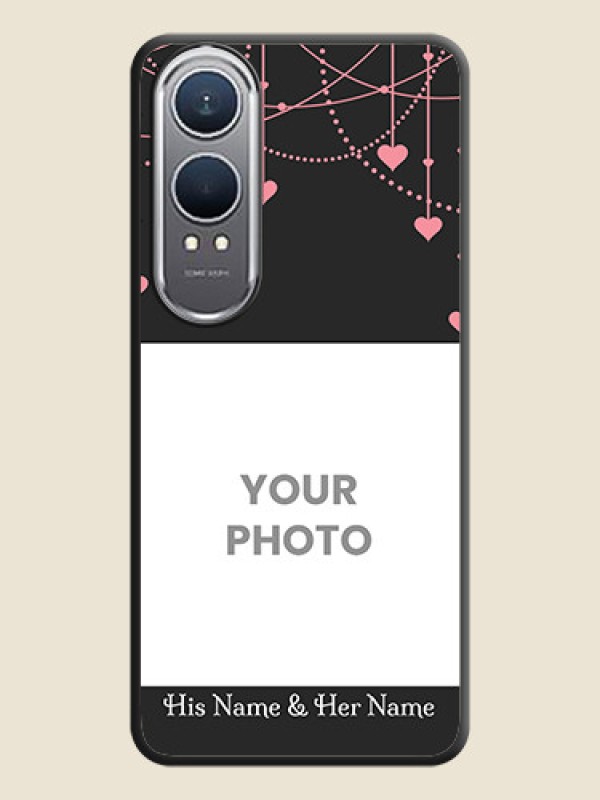 Custom Pink Love Hangings with Text On Space Black Custom Soft Matte Mobile Back Cover - OnePlus Nord CE 4 Lite 5G - alternate view