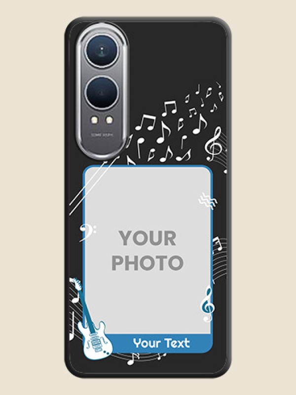 Custom Musical Theme Design with Text on Photo On Space Black Custom Soft Matte Mobile Back Cover - OnePlus Nord CE 4 Lite 5G - alternate view
