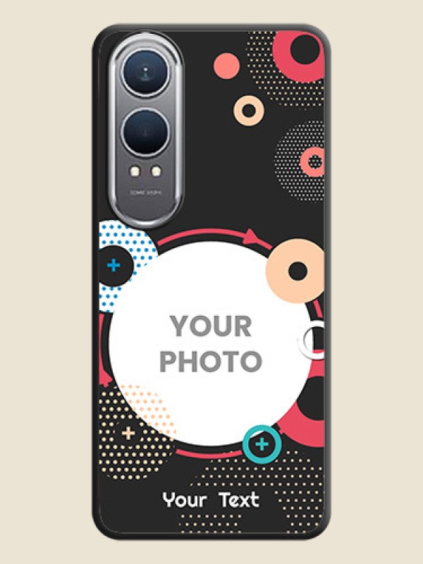 Custom Multicoloured Round Image On Space Black Custom Soft Matte Mobile Back Cover - OnePlus Nord CE 4 Lite 5G - alternate view