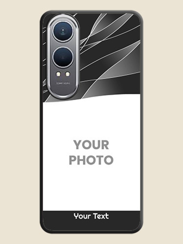 Custom Mixed Wave Lines on Photo On Space Black Custom Soft Matte Mobile Back Cover - OnePlus Nord CE 4 Lite 5G - alternate view