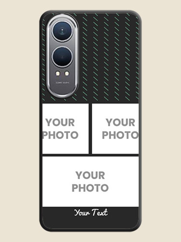 Custom Cross Dotted Pattern with 2 Image Holder On Space Black Custom Soft Matte Mobile Back Cover - OnePlus Nord CE 4 Lite 5G - alternate view