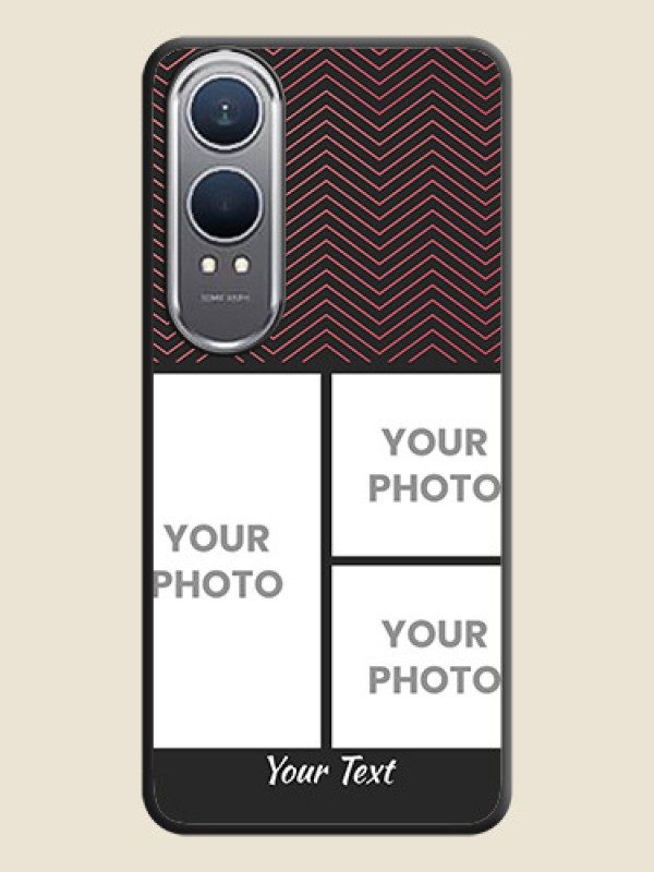 Custom Wave Pattern with 3 Image Holder On Space Black Custom Soft Matte Mobile Back Cover - OnePlus Nord CE 4 Lite 5G - alternate view