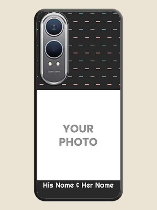 Custom Line Pattern Design with Text On Space Black Custom Soft Matte Mobile Back Cover - OnePlus Nord CE 4 Lite 5G - alternate view