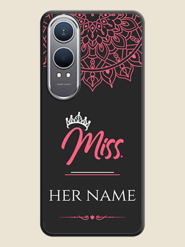 Custom Mrs Name with Floral Design On Space Black Custom Soft Matte Mobile Back Cover - OnePlus Nord CE 4 Lite 5G - alternate view