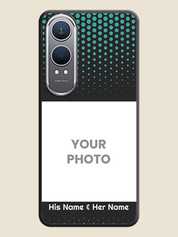 Custom Faded Dots with Grunge Photo Frame and Text On Space Black Custom Soft Matte Mobile Back Cover - OnePlus Nord CE 4 Lite 5G - alternate view